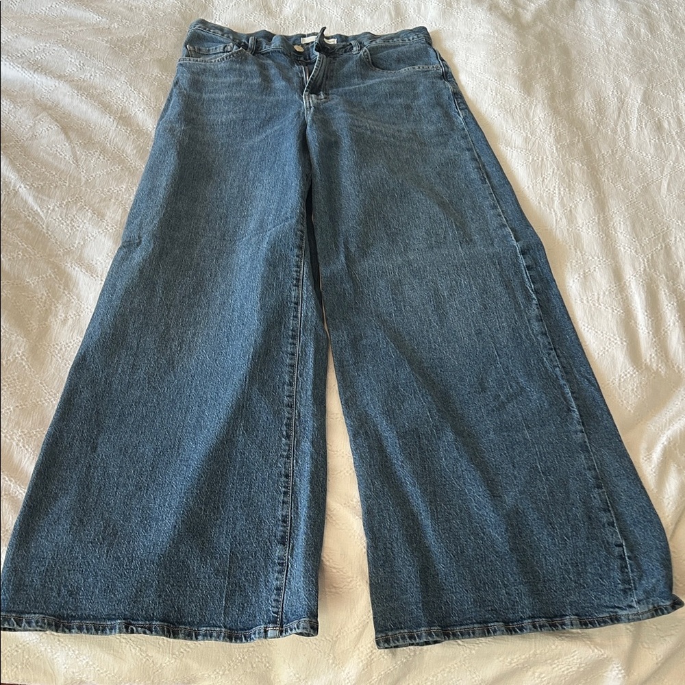 Mango Flare Wide-Leg Denim Jeans